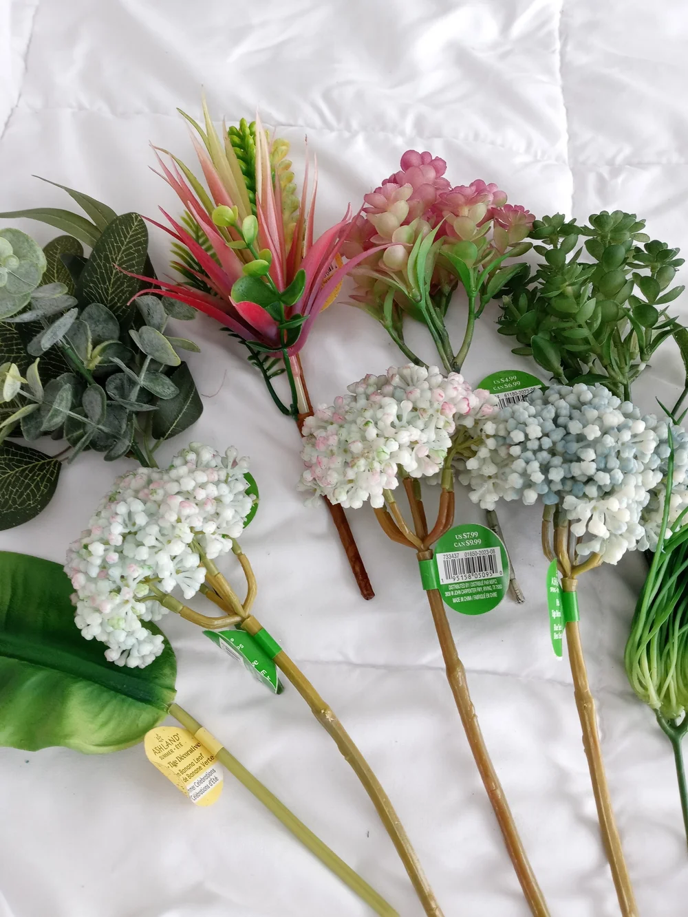 Ashland Faux Floral Assortment in Green, Pink, White